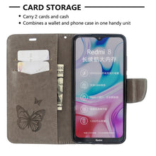 Load image into Gallery viewer, Embossing Two Butterflies Pattern Horizontal Flip PU Leather Case with Holder &amp; Card Slot &amp; Wallet &amp; Lanyard, For Xiaomi Redmi  8