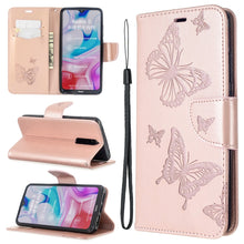Load image into Gallery viewer, Embossing Two Butterflies Pattern Horizontal Flip PU Leather Case with Holder &amp; Card Slot &amp; Wallet &amp; Lanyard, For Xiaomi Redmi  8