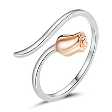 Load image into Gallery viewer, S925 Sterling Silver Rose Women Open Ring, Rose