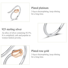 Load image into Gallery viewer, S925 Sterling Silver Rose Women Open Ring, Rose