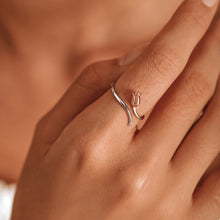 Load image into Gallery viewer, S925 Sterling Silver Rose Women Open Ring, Rose