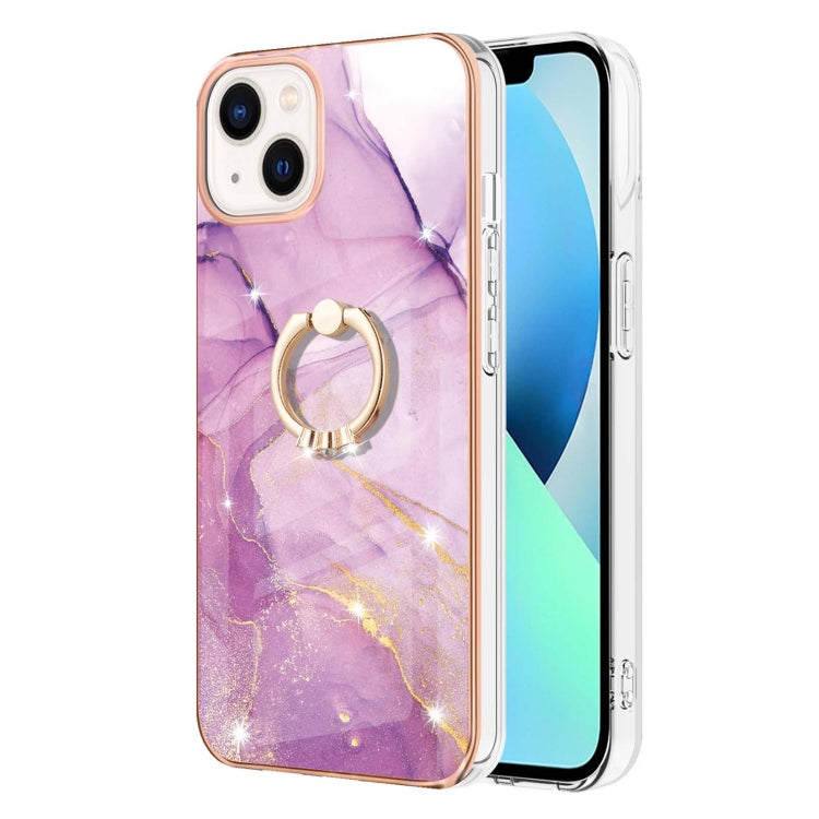 Electroplating Marble Pattern IMD TPU Shockproof Case with Ring Holder, For iPhone 13 mini, For iPhone 13, For iPhone 13 Pro, For iPhone 13 Pro Max, For iPhone 12 / 12 Pro, For iPhone 12 Pro Max, For iPhone 11, For iPhone 11 Pro Max
