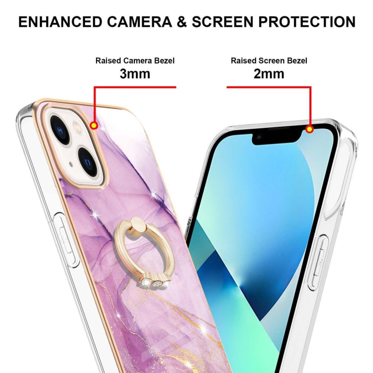 Electroplating Marble Pattern IMD TPU Shockproof Case with Ring Holder, For iPhone 13 mini, For iPhone 13, For iPhone 13 Pro, For iPhone 13 Pro Max, For iPhone 12 / 12 Pro, For iPhone 12 Pro Max, For iPhone 11, For iPhone 11 Pro Max