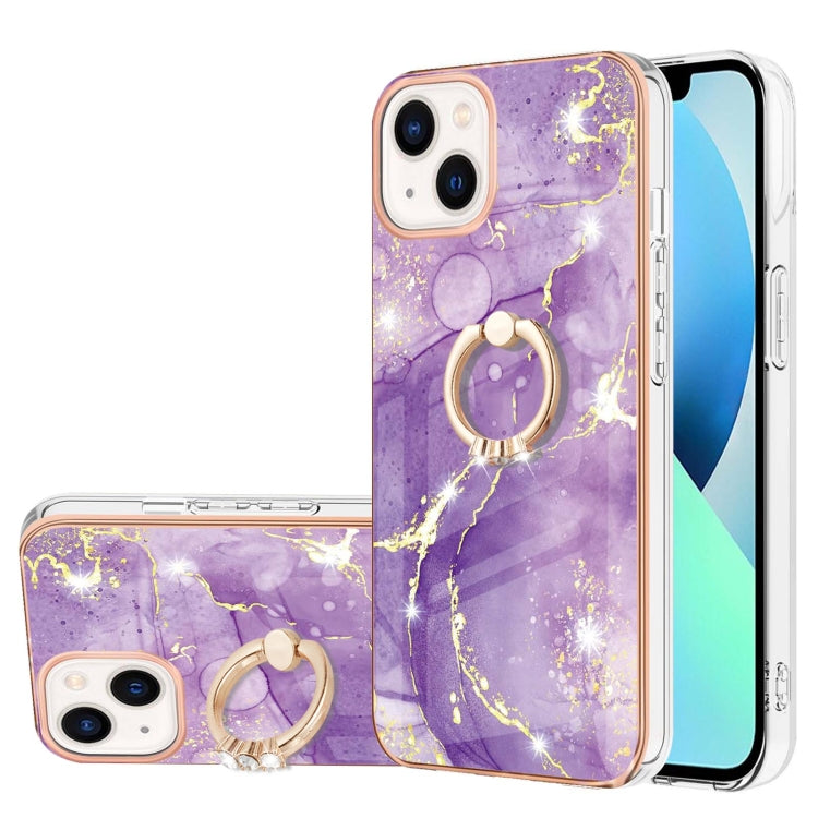 Electroplating Marble Pattern IMD TPU Shockproof Case with Ring Holder, For iPhone 13 mini, For iPhone 13, For iPhone 13 Pro, For iPhone 13 Pro Max, For iPhone 12 / 12 Pro, For iPhone 12 Pro Max, For iPhone 11, For iPhone 11 Pro Max