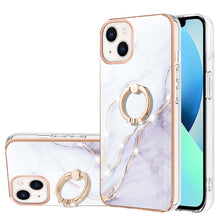 Load image into Gallery viewer, Electroplating Marble Pattern IMD TPU Shockproof Case with Ring Holder, For iPhone 13 mini, For iPhone 13, For iPhone 13 Pro, For iPhone 13 Pro Max, For iPhone 12 / 12 Pro, For iPhone 12 Pro Max, For iPhone 11, For iPhone 11 Pro Max