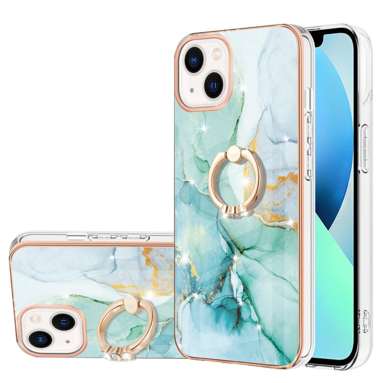 Electroplating Marble Pattern IMD TPU Shockproof Case with Ring Holder, For iPhone 13 mini, For iPhone 13, For iPhone 13 Pro, For iPhone 13 Pro Max, For iPhone 12 / 12 Pro, For iPhone 12 Pro Max, For iPhone 11, For iPhone 11 Pro Max