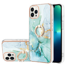 Load image into Gallery viewer, Electroplating Marble Pattern IMD TPU Shockproof Case with Ring Holder, For iPhone 13 mini, For iPhone 13, For iPhone 13 Pro, For iPhone 13 Pro Max, For iPhone 12 / 12 Pro, For iPhone 12 Pro Max, For iPhone 11, For iPhone 11 Pro Max
