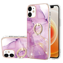 Load image into Gallery viewer, Electroplating Marble Pattern IMD TPU Shockproof Case with Ring Holder, For iPhone 13 mini, For iPhone 13, For iPhone 13 Pro, For iPhone 13 Pro Max, For iPhone 12 / 12 Pro, For iPhone 12 Pro Max, For iPhone 11, For iPhone 11 Pro Max