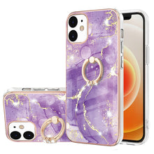 Load image into Gallery viewer, Electroplating Marble Pattern IMD TPU Shockproof Case with Ring Holder, For iPhone 13 mini, For iPhone 13, For iPhone 13 Pro, For iPhone 13 Pro Max, For iPhone 12 / 12 Pro, For iPhone 12 Pro Max, For iPhone 11, For iPhone 11 Pro Max