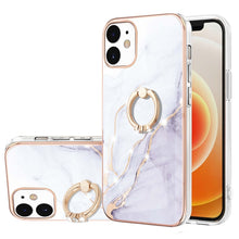 Load image into Gallery viewer, Electroplating Marble Pattern IMD TPU Shockproof Case with Ring Holder, For iPhone 13 mini, For iPhone 13, For iPhone 13 Pro, For iPhone 13 Pro Max, For iPhone 12 / 12 Pro, For iPhone 12 Pro Max, For iPhone 11, For iPhone 11 Pro Max