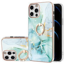 Load image into Gallery viewer, Electroplating Marble Pattern IMD TPU Shockproof Case with Ring Holder, For iPhone 13 mini, For iPhone 13, For iPhone 13 Pro, For iPhone 13 Pro Max, For iPhone 12 / 12 Pro, For iPhone 12 Pro Max, For iPhone 11, For iPhone 11 Pro Max