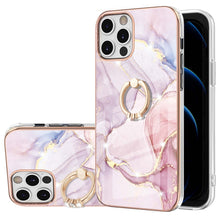 Load image into Gallery viewer, Electroplating Marble Pattern IMD TPU Shockproof Case with Ring Holder, For iPhone 13 mini, For iPhone 13, For iPhone 13 Pro, For iPhone 13 Pro Max, For iPhone 12 / 12 Pro, For iPhone 12 Pro Max, For iPhone 11, For iPhone 11 Pro Max