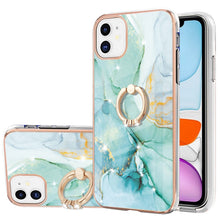 Load image into Gallery viewer, Electroplating Marble Pattern IMD TPU Shockproof Case with Ring Holder, For iPhone 13 mini, For iPhone 13, For iPhone 13 Pro, For iPhone 13 Pro Max, For iPhone 12 / 12 Pro, For iPhone 12 Pro Max, For iPhone 11, For iPhone 11 Pro Max