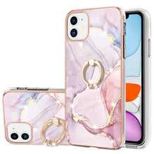 Load image into Gallery viewer, Electroplating Marble Pattern IMD TPU Shockproof Case with Ring Holder, For iPhone 13 mini, For iPhone 13, For iPhone 13 Pro, For iPhone 13 Pro Max, For iPhone 12 / 12 Pro, For iPhone 12 Pro Max, For iPhone 11, For iPhone 11 Pro Max