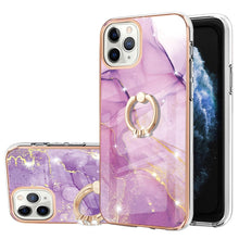 Load image into Gallery viewer, Electroplating Marble Pattern IMD TPU Shockproof Case with Ring Holder, For iPhone 13 mini, For iPhone 13, For iPhone 13 Pro, For iPhone 13 Pro Max, For iPhone 12 / 12 Pro, For iPhone 12 Pro Max, For iPhone 11, For iPhone 11 Pro Max