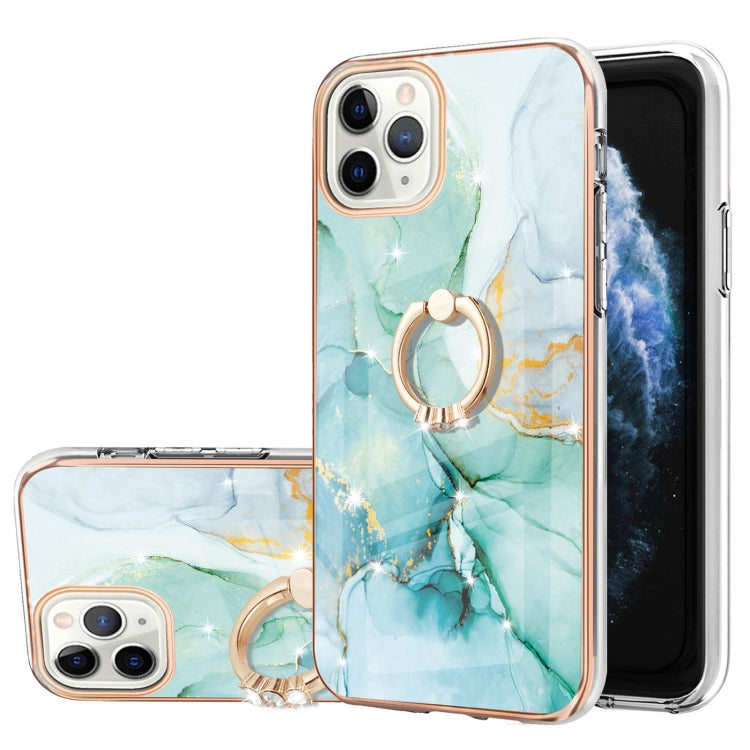 Electroplating Marble Pattern IMD TPU Shockproof Case with Ring Holder, For iPhone 13 mini, For iPhone 13, For iPhone 13 Pro, For iPhone 13 Pro Max, For iPhone 12 / 12 Pro, For iPhone 12 Pro Max, For iPhone 11, For iPhone 11 Pro Max