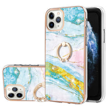 Load image into Gallery viewer, Electroplating Marble Pattern IMD TPU Shockproof Case with Ring Holder, For iPhone 13 mini, For iPhone 13, For iPhone 13 Pro, For iPhone 13 Pro Max, For iPhone 12 / 12 Pro, For iPhone 12 Pro Max, For iPhone 11, For iPhone 11 Pro Max
