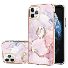 Load image into Gallery viewer, Electroplating Marble Pattern IMD TPU Shockproof Case with Ring Holder, For iPhone 13 mini, For iPhone 13, For iPhone 13 Pro, For iPhone 13 Pro Max, For iPhone 12 / 12 Pro, For iPhone 12 Pro Max, For iPhone 11, For iPhone 11 Pro Max