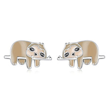 Load image into Gallery viewer, S925 Sterling Silver Cute Sloth Ear Studs Women Earrings, Cute Sloth