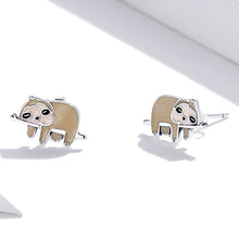 Load image into Gallery viewer, S925 Sterling Silver Cute Sloth Ear Studs Women Earrings, Cute Sloth