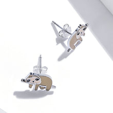 Load image into Gallery viewer, S925 Sterling Silver Cute Sloth Ear Studs Women Earrings, Cute Sloth