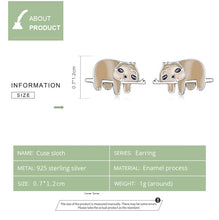 Load image into Gallery viewer, S925 Sterling Silver Cute Sloth Ear Studs Women Earrings, Cute Sloth