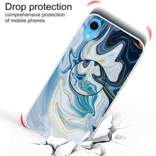 Load image into Gallery viewer, Embossed Varnished Marble TPU Protective Case with Holder, For iPhone XR