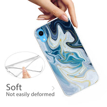 Load image into Gallery viewer, Embossed Varnished Marble TPU Protective Case with Holder, For iPhone XR