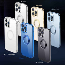 Load image into Gallery viewer, 9D Electroplated Edge Metal Ring Clear PC + TPU Shockproof Case, For iPhone 13, For iPhone 13 Pro, For iPhone 13 Pro Max, For iPhone 12, For iPhone 12 Pro, For iPhone 12 Pro Max, For iPhone 11, For iPhone 11 Pro Max