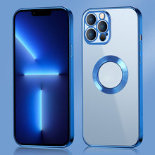 Load image into Gallery viewer, 9D Electroplated Edge Metal Ring Clear PC + TPU Shockproof Case, For iPhone 13, For iPhone 13 Pro, For iPhone 13 Pro Max, For iPhone 12, For iPhone 12 Pro, For iPhone 12 Pro Max, For iPhone 11, For iPhone 11 Pro Max