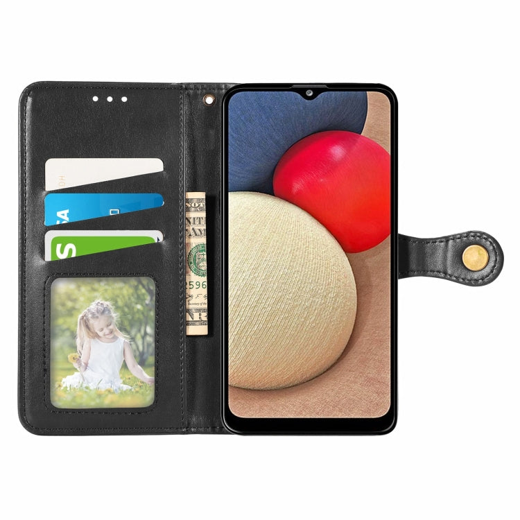 Solid Color Leather Buckle Phone Case with Lanyard & Photo Frame & Card Slot & Wallet & Stand Function, For Samsung Galaxy A03s 166mm