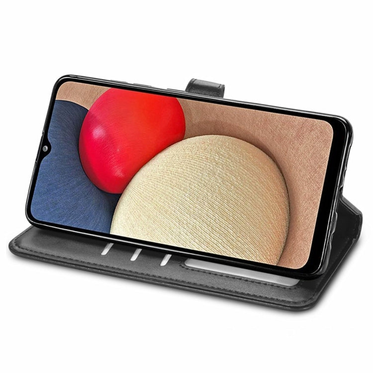 Solid Color Leather Buckle Phone Case with Lanyard & Photo Frame & Card Slot & Wallet & Stand Function, For Samsung Galaxy A03s 166mm