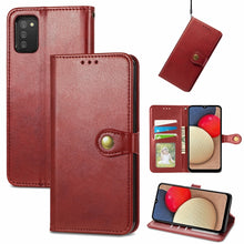 Load image into Gallery viewer, Solid Color Leather Buckle Phone Case with Lanyard &amp; Photo Frame &amp; Card Slot &amp; Wallet &amp; Stand Function, For Samsung Galaxy A03s 166mm