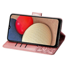 Load image into Gallery viewer, Butterfly Love Flowers Embossed Horizontal Flip Leather Case with Holder &amp; Card Slots &amp; Wallet &amp; Lanyard, For Samsung Galaxy A03s 166mm