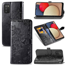 Load image into Gallery viewer, Mandala Flower Embossed Horizontal Flip Leather Case with Holder &amp; Three Card Slots &amp; Wallet &amp; Lanyard, For Samsung Galaxy A03s 166mm