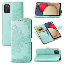 Load image into Gallery viewer, Mandala Flower Embossed Horizontal Flip Leather Case with Holder &amp; Three Card Slots &amp; Wallet &amp; Lanyard, For Samsung Galaxy A03s 166mm