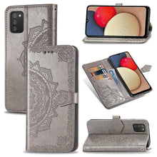 Load image into Gallery viewer, Mandala Flower Embossed Horizontal Flip Leather Case with Holder &amp; Three Card Slots &amp; Wallet &amp; Lanyard, For Samsung Galaxy A03s 166mm
