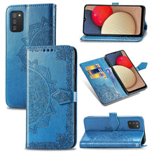 Load image into Gallery viewer, Mandala Flower Embossed Horizontal Flip Leather Case with Holder &amp; Three Card Slots &amp; Wallet &amp; Lanyard, For Samsung Galaxy A03s 166mm