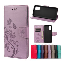 Load image into Gallery viewer, Butterfly Flower Pattern Horizontal Flip Leather Case with Holder &amp; Card Slots &amp; Wallet, For Samsung Galaxy A03s 166mm