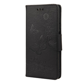 Vintage Embossed Floral Butterfly Pattern Horizontal Flip Leather Case with Card Slot & Holder & Wallet & Lanyard, For Samsung Galaxy A03s 166mm