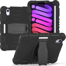 Load image into Gallery viewer, Tri-Layer Protection Screen Frame Heavy Duty PC Hybrid Silicone Case with Holder, For iPad mini 6 / mini 2024