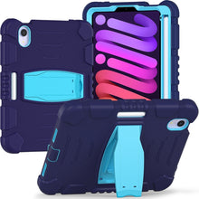 Load image into Gallery viewer, Tri-Layer Protection Screen Frame Heavy Duty PC Hybrid Silicone Case with Holder, For iPad mini 6 / mini 2024