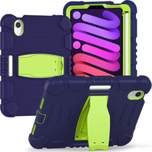 Load image into Gallery viewer, Tri-Layer Protection Screen Frame Heavy Duty PC Hybrid Silicone Case with Holder, For iPad mini 6 / mini 2024