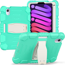 Load image into Gallery viewer, Tri-Layer Protection Screen Frame Heavy Duty PC Hybrid Silicone Case with Holder, For iPad mini 6 / mini 2024