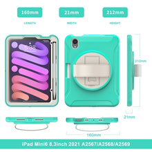 Load image into Gallery viewer, 360 Degree Rotation PC + TPU Protective Case with Holder &amp; Hand-strap, For iPad mini 6 / mini 2024