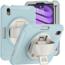 Load image into Gallery viewer, 360 Degree Rotation PC + TPU Protective Case with Holder &amp; Hand-strap, For iPad mini 6 / mini 2024