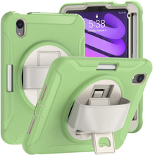 Load image into Gallery viewer, 360 Degree Rotation PC + TPU Protective Case with Holder &amp; Hand-strap, For iPad mini 6 / mini 2024