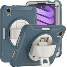 Load image into Gallery viewer, 360 Degree Rotation PC + TPU Protective Case with Holder &amp; Hand-strap, For iPad mini 6 / mini 2024