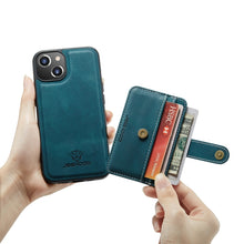 Load image into Gallery viewer, JEEHOOD Anti-theft Brush Magnetic PU + TPU Protective Case with Card Slot, For iPhone 13 mini, For iPhone 13, For iPhone 13 Pro, For iPhone 13 Pro Max