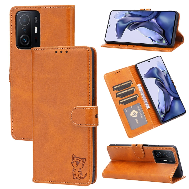 Embossed Happy Cat Pattern Horizontal Flip Leather Case with Holder & Card Slots & Wallet, For Xiaomi Redmi Note 10 Pro 5G, For Xiaomi Redmi 10, For Xiaomi Mi 11, For Xiaomi Mi 11T, For Xiaomi Mi 11 Ultra, For Xiaomi Mi 11 Lite, For Google Pixel 5a 5G ...